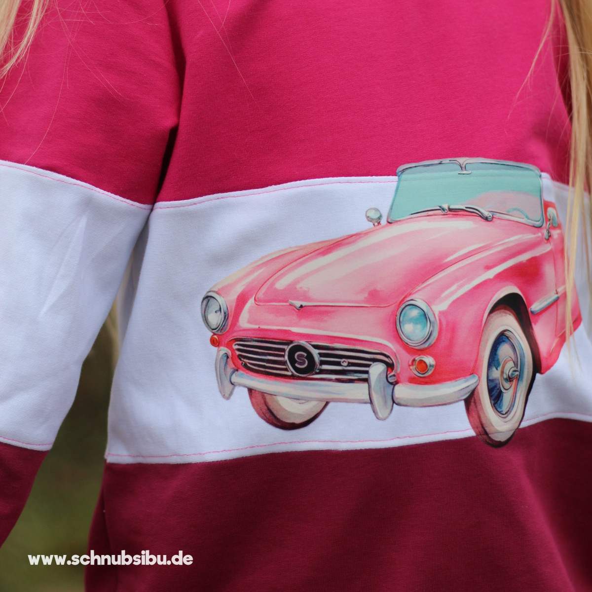 Bügelbild Cabrio rosa